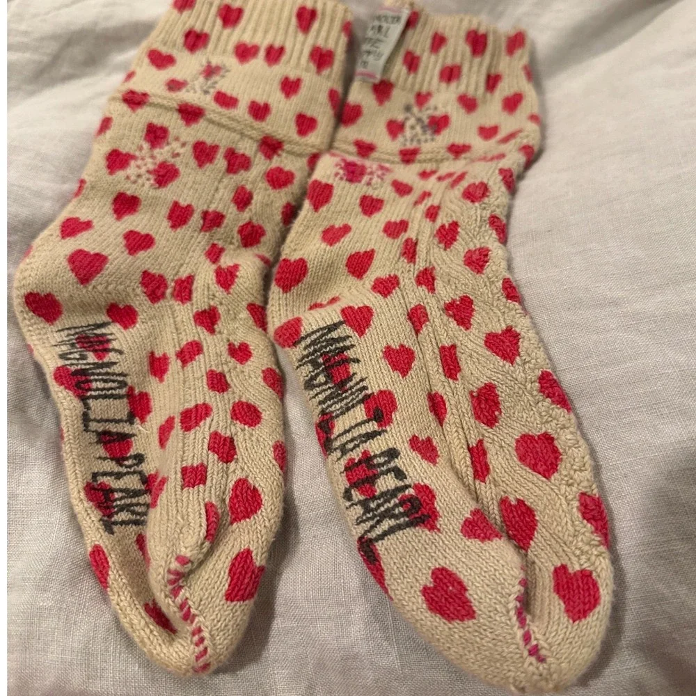 Magnolia Pearl RARE ♥️ Tiny‎ Hearts ♥️ Lil' Dipper Knit Crew Socks NWT